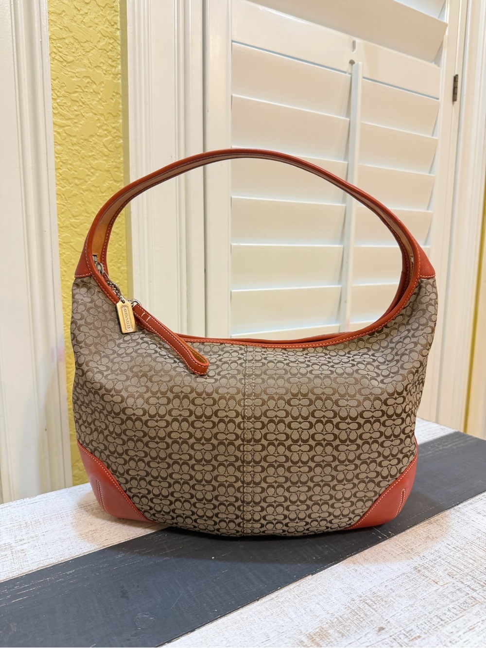 Like New Vintage Y2K Coach Signature C ERGO Hobo Bag with Leather Trim